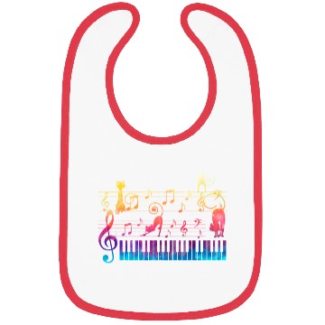 Discover Piano Cat Musician Musical Instrument Pianist Bibs