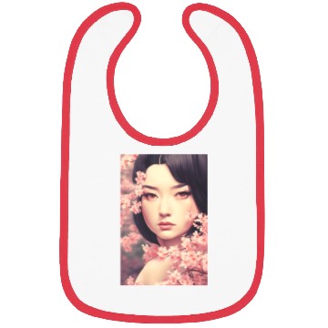 Discover japan girl portrait sakura blossom Japan wall art Bibs