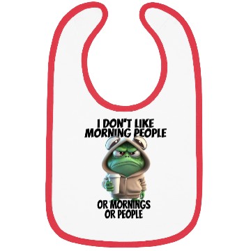 Discover Funny frog Design for i don't like morning people Bibs