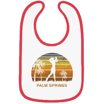 Discover Retro Palm Springs Women's Golf Golfing Fan Bibs