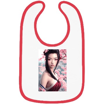 Discover japanese geisha woman Japan wallart sakura pink Bibs