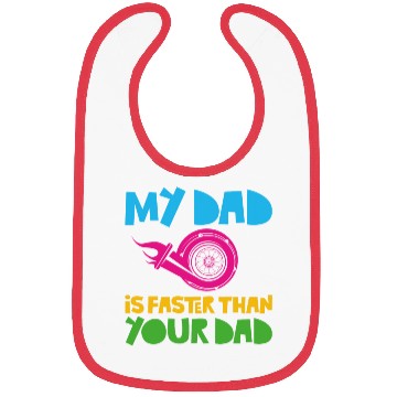 Discover Drag Racing Race Car Dad Son Bibs