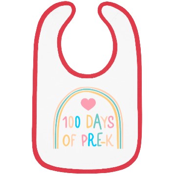 Discover School Bibs, 100 Days Of Pre-K Rainbow Heart Bibs