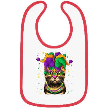 Discover Cat Animal Lover Cute Mardi Gras Carnival Jester C Bibs