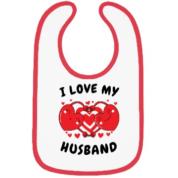 Discover I Love My Husband Red Heart Valentines Matching Bibs