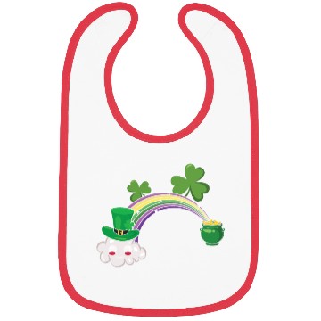 Discover Cute Kawaii Cloud Rainbow Happy Saint Patricks Bibs