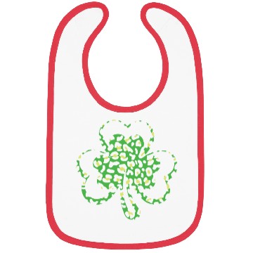 Discover Pattern Leopard Shamrock Saint Patrick Day Bibs