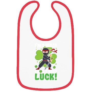 Discover Kid Ninja Luck Japan Clover Saint Patrick Day Bibs