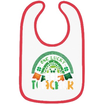 Discover Saint Patrick Day Rainbow Clover Lucky Teacher Bibs