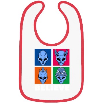 Discover Funny Believe alien square Vintage 70s Alien Lover Bibs