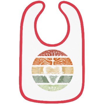 Discover Sacred Heart of Jesus Christ Retro Sunset Art Cath Bibs