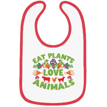 Discover Eat Plants Love Animals Bibs