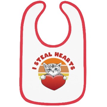 Discover Cat I steal hearts1789 Bibs