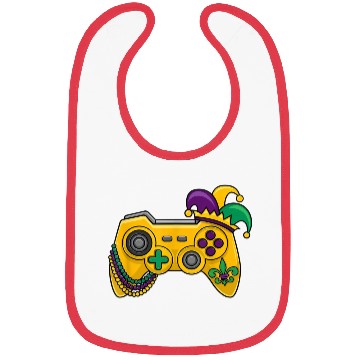 Discover Mardi Gras Video Game Controller Jester Hat Kids B Bibs
