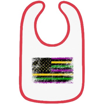Discover Mardi Gras Flag Green Purple Gold Bibs