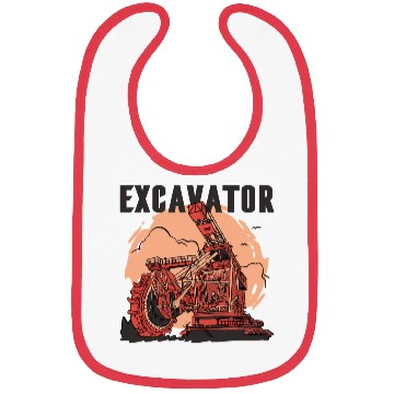 Discover Red excavator working Red excavator working inspir Bibs