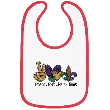 Discover PEACE LOVE MARDI GRAS Bibs