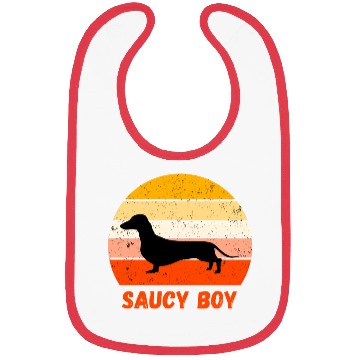 Discover Dachshund Saucy Boy Bibs