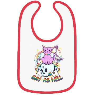 Discover Gay As Hell Creepy Cute Gay Pride Cat LGBT Rainbow Bibs