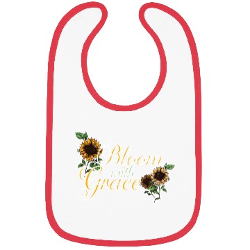 Discover Bloom with Grace Positive Quote Sunflower Gardenin Bibs