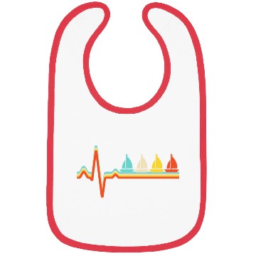 Discover sailing retro heartbeat Bibs