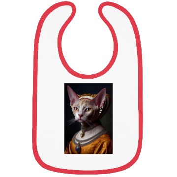 Discover Gold Queen Devon Rex Cat Breed Portrait Royal Rena Bibs