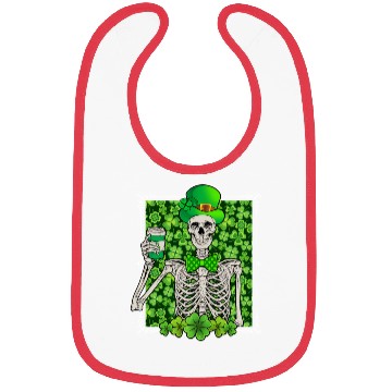 Discover St Patrick's Day Skeleton Shamrock Lucky Bibs
