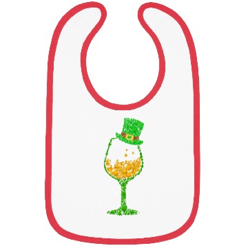 Discover St Patricks Lucky Shamrock Wine Glass Bibs