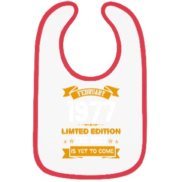 Discover February 1977 Birthday Surprise Bibs
