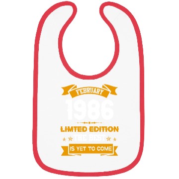 Discover February 1986 Birthday Surprise Bibs