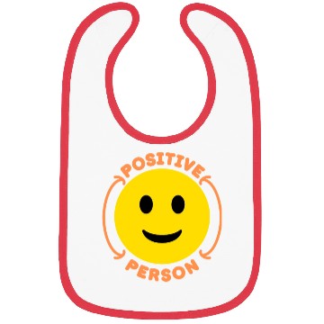 Discover slightly smiling positive person face Bibs