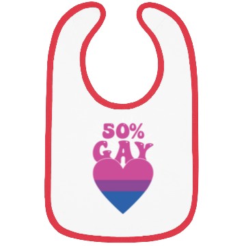 Discover 50% Gay Bisexual Pride Flag Heart LGBTQ Bibs