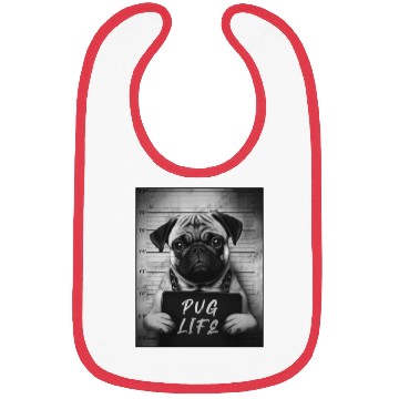 Discover Pug Mugshot - Pug Life Bibs