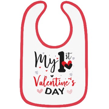 Discover My 1st First Valentines Day Happy Valentines Day Bibs