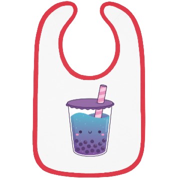 Discover Cute Galaxy Butterfly Pea Flower Boba Tea Doodle Bibs