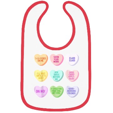 Discover Teacher Valentines Day Conversation Heart School Bibs