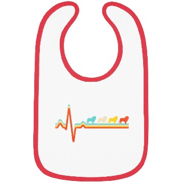 Discover lion retro heartbeat Bibs