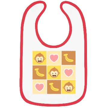 Discover Cute Monkey and Banana Pattern Bibs