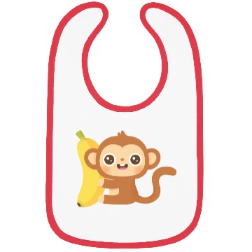 Discover Cute Little Monkey and Banana Bibs