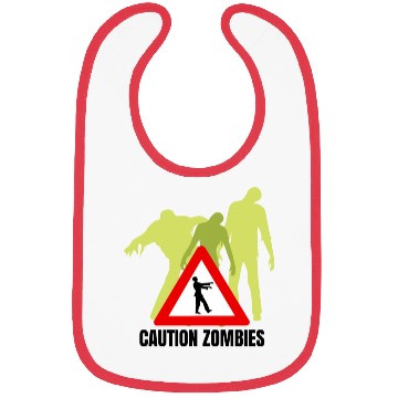 Discover Caution Zombies Design Bibs