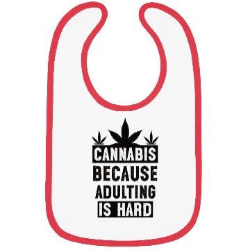 Discover Cannabius because adulting is hard black Bibs