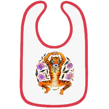 Discover Yoga Tiger loves flowers Bibs