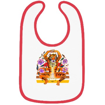 Discover Yoga Tiger loves flowers Bibs