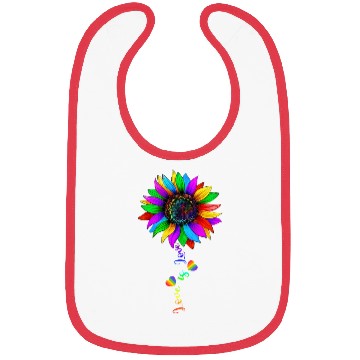 Discover Sunflower Rainbow Love Is Love LGBT Lesbian Gay Bibs