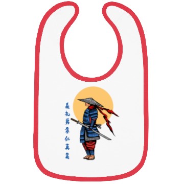 Discover Japanese samurai warrior cream moon mask Bibs