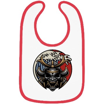 Discover Samurai japan graphic grey mask Bibs