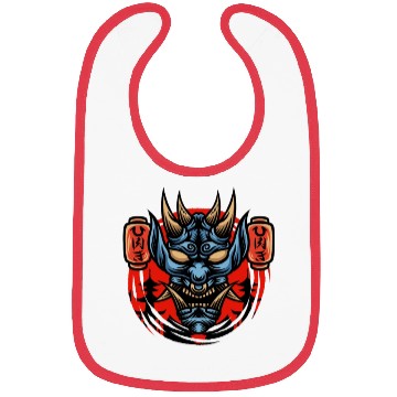 Discover Bushido kabuki samurai japan graphic devil mask Bibs