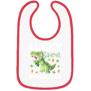 Discover Lucky Saurus For A Day Dinosaur St. Patrick's Day Bibs