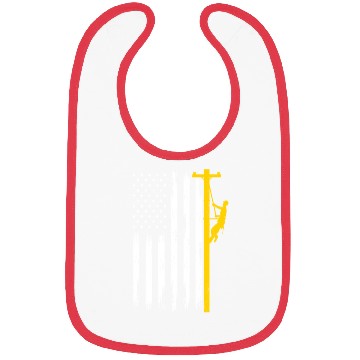 Discover Lineman US Flag Lineworker Patriotic Bibs