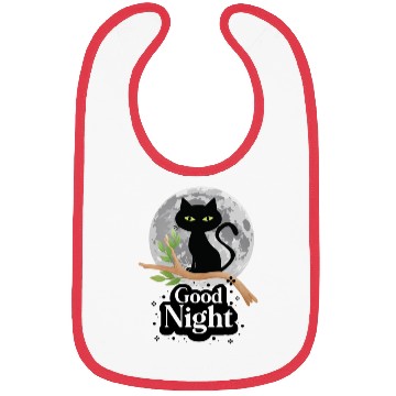 Discover Black Cat Moon Good Night Bibs